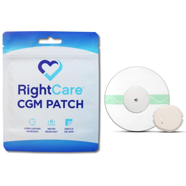 RightCare CGM Adhesive Patch for Libre & Dexcom G7, Clear,