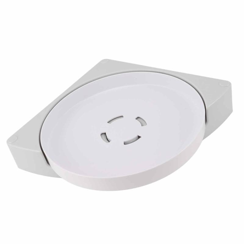 Shower Caddy Corner Rotate Wall Mount Easy Install Modern Plastic