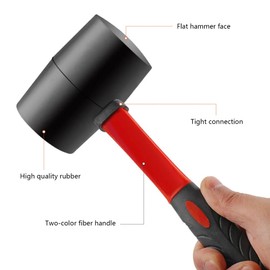 2pcs Rubber Hammer for Flooring, Leathercraft,Tent Stakes, Floor Tile Installation Double Face Mallet for Crafts Jewelry