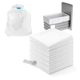 XHYdamile Trash Compactor Bags，20pcs Fits 15-inch Rectangular Drawer Compactors, Space-Saving Compressed for Small Spaces/RV/Camping (Ties Included, White)