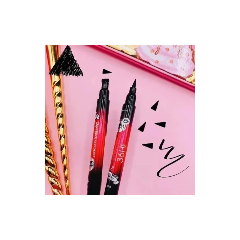 Delineador Ojos Con Sello Waterproof Eyeliner Makeup 2x1 F