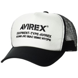 Avirex Men's NUMBERING Cap Mesh Cap, white, 57 to 59 cm