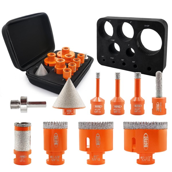 Diamond Core Drill Bit Kit BGTEC Diamond Hole Saw Tile