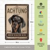 30 x 20 cm Weatherproof Dog Tin Sign, Warning Warning