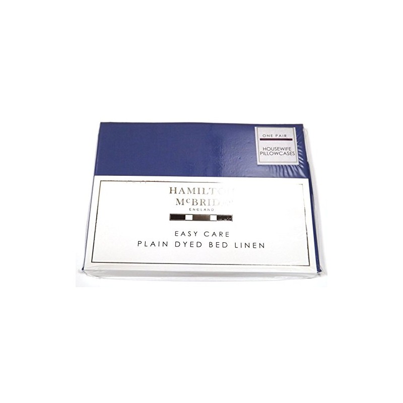 Hamilton McBride 68 Pick Polycotton French Blue Pillowcase Pair