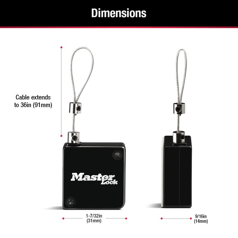 Master Lock 5490D Retractable Lock Box Key Tether