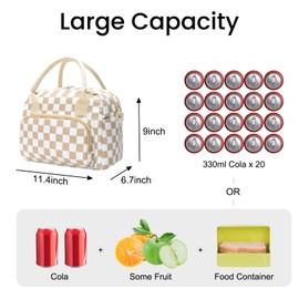 MAMONA Lunch Bag for Women Men Large Capacity Reusable Lunch Box Corduroy Insulated Cooler Tote Bags for Office Picnic