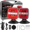 Upgraded Wireless Trailer Lights Magnetic, Rechargeable Tow Light Kit with