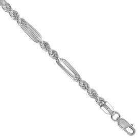 Sterling Silver Figarope 4.5mm Milano Rope Chain Necklace for Men Handmade Nickel Free 20 inch