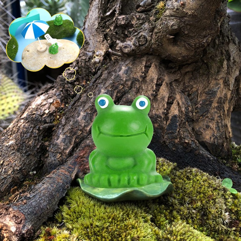 EKisemio 50 Pcs Mini Frog Garden Decor | Green Frog