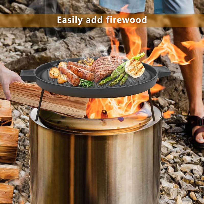 Onlyfire Griddle for Solo Stove Ranger, 14 Inch Double Sided