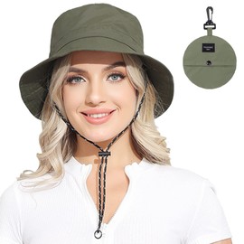 ANOTHER CHOICE Women Reversible Bucket Hat, Summer Sun Hat for Women, Black-Red