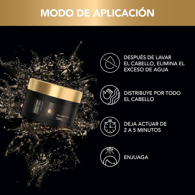Sebastian Professional Dark Oil Mascarilla Brillo y Suavidad 150ml