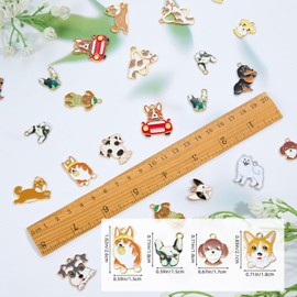 COGCHARGER 30 Pcs 15 Style Bulk Cute Animal Dog Modeling Charms Assorted Metal Enamel Pendants for Keychain Earrings Necklaces Bracelets Jewelry Making