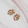 18K Gold Plated Cubic Zirconia Christmas Drop Earrings for Women