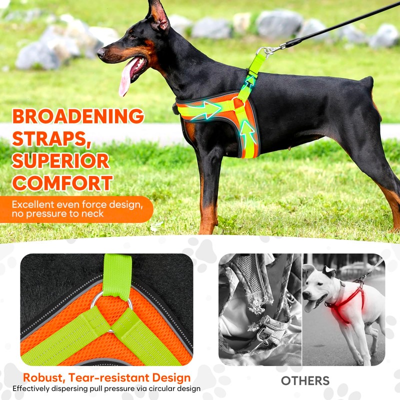 Light Up Dog Harness,Lighted Harness,LED Reflective No Escape Dog Harness
