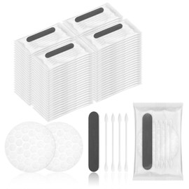 Hotel Vanity Kit Individually Wrapped Bulk Travel Cleaning Kit for Hotels Disposable Travel Size Hotel Hospitality Supplies Hygiene Kits for Homeless in Bulk Round Cotton (50)