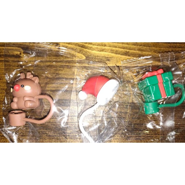 Straw Tip Covers Set Of 3 Cute Christmas Straw Covers