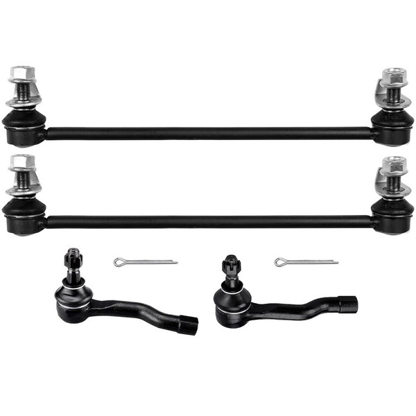 ECCPP 4pcs Front Left Outer Tie Rod End Front Right Outer Tie Rod End Front Sway Bar End Link fit for 2003-2008 For Infiniti FX35 2003-2008 For Infiniti FX45