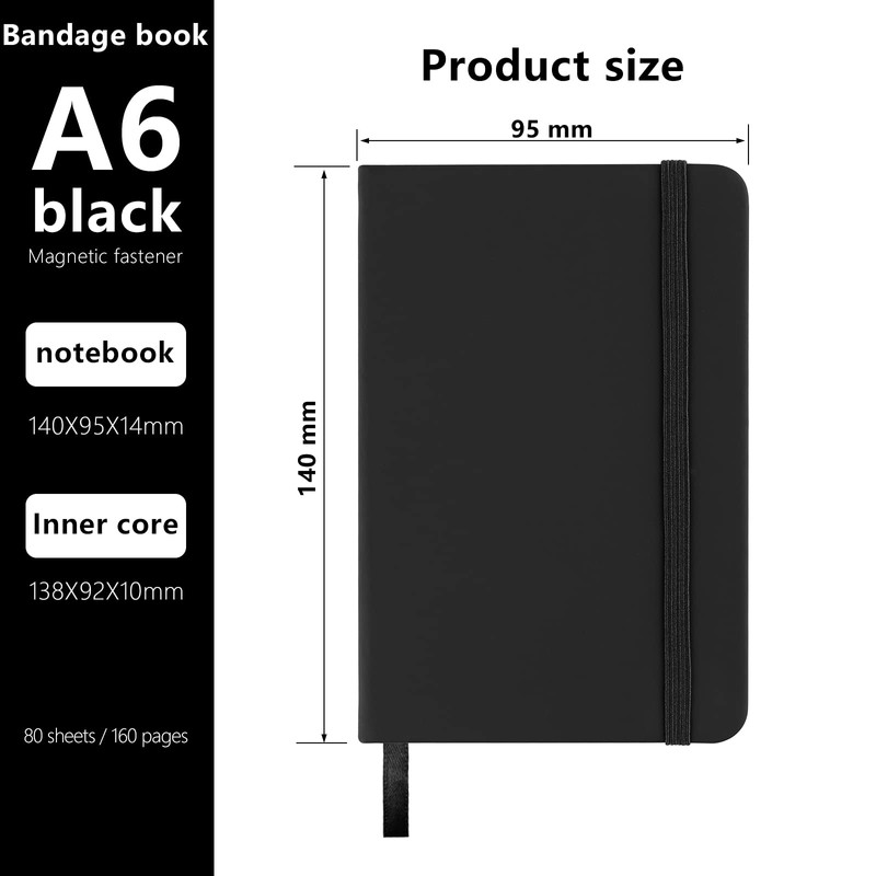 A6 Notebooks, Pocket Notebook Note Pads Small Notebooks Hardback Notebook