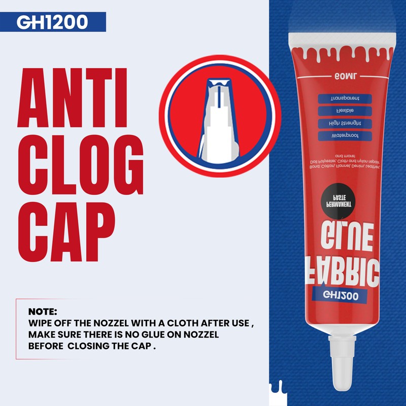 60 ML Fabric Glue Permanent Craft Liquid Stitch Fabric Glue