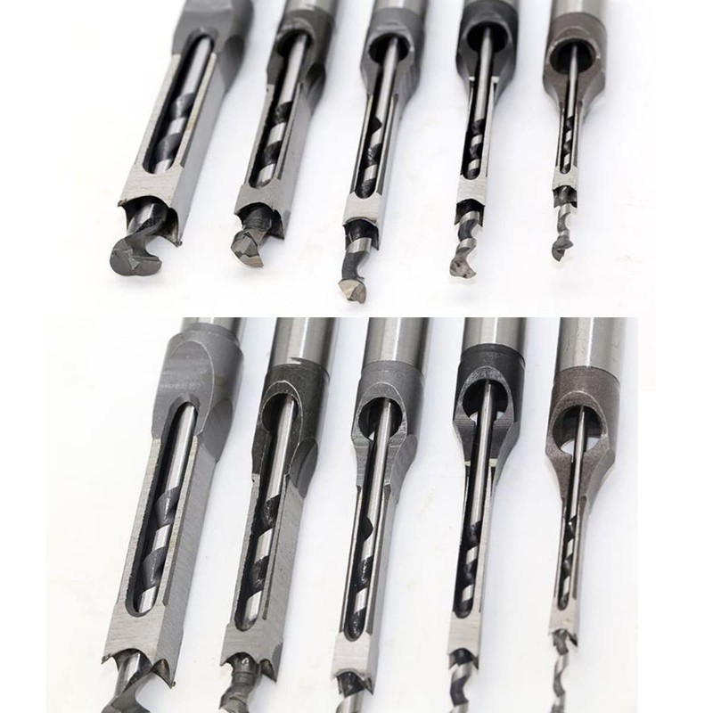 Michear Woodworking Square Hole Drill Bit 8mm Auger Mortise Chisel