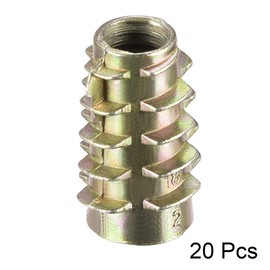sourcing map Furniture Threaded Insert Nuts Zinc Alloy Hex-Flush M6 Internal Threads 18mm Length 20pcs