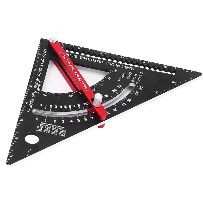 Woodworking Triangle Ruler Aluminum Alloy Accurate Laser Scale Triangle Ruler