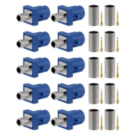 POBADY 10PCS Fakra C Male Crimp Connectors Fakra C Male Blue Connector Coding Crimp for RG58 Cable