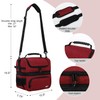 MIER Lunch Bag Men Double Deck Lunch Box Bag,Insulated Leakproof