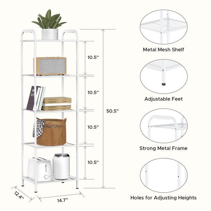 MAX Houser Storage Rack with Shelf,Industrial Style Extendable Plant Stand,