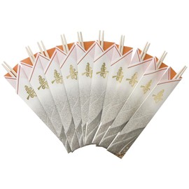 祝箸 10膳セット モダンB 白楊両先箸 お祝い 箸 箸袋