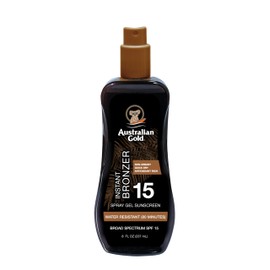 Australian Gold Spray Gel Sunscreen with Instant Bronzer SPF 15, 8 Ounce | Moisturize & Hydrate Skin | Broad Spectrum | Water Resistant | Non-Greasy SPF 15 8 Fl Oz (Pack of 1)