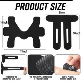 Burbell 20 Pcs Precut Kinesiology Tape Set Ankle and Knee Tape Bulk, Waterproof and Elastic, Breathable, Provides Support for The Muscles in Various Sports, Black