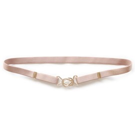 Peace Kobo Women's Bit Belt, Elastic Belt, 0.6 inch (15 mm) Wide, Satin, Wave, Thin, brown (mocha)