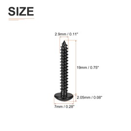 DTGN #10x2 Sheet Metal Screws - 50 Pack - for Wood, Furniture - 304 Stainless Steel Phillips Truss Head Self Tapping Tip Wood Screws - Black
