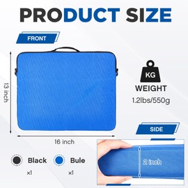 Hosuly 2 Pcs Portable Stadium Seat Without Back Stadium Seat for Bleacher Lightweight Bleacher Seat Cushion with Shoulder Strap and Cup Holder for Sporting Travel Hiking Fishing Camping(Black, Blue)