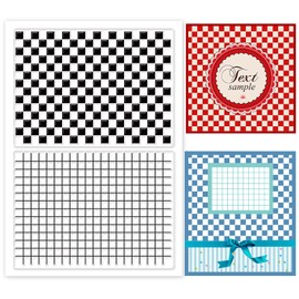 PH PandaHall Tartan Clear Stamps - Transparent Craft Stamps with Checkerboard Lattice Background Patterns for DIY Scrapbooking, Card, Photo Card Album Crafting & Decor