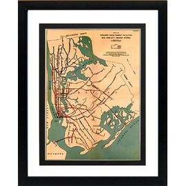 New York Subway Map Vintage Style Framed Poster