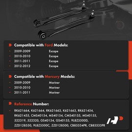 A-Premium 2 x Rear Lower Control Arms, with Ball joint & Bushing, Compatible with Ford Escape 2009-2012 & Mercury Mariner 2009-2011