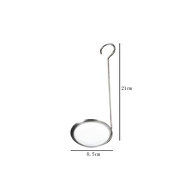 2 Pieces Stainless Steel Pancakes Mold Batter Mold Fried Shrimp Cakes Mold Meatball Spoon Stainless Steel Deep-fried Meat Pie Scoop Ball Maker with Handle(Silver, 8.5cm)