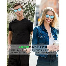 MARSWORID Men's Driving Sunglasses, Polarized Sunglasses, Ultra Lightweight, UV400, UV Protection, Driving Shockproof, Sports, Driving, Running, Fishing, Climbing, Unisex, blue lens