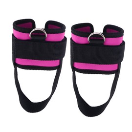 Outanaya 2pcs Ankle Strap for Cable Machines Padded D-Ring Cuffs for Leg Extensions Glute Workouts and Lower Body Exercises Rosy