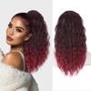 AISI BEAUTY Mix Burgundy Ponytail Extension Curly Drawstring Ponytail for