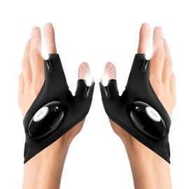 Evapure LED Flashlight Gloves – Hands-Free Light Gloves with Finger LEDs, Lightweight & Comfortable, One Size Fits All, Perfect for Night Fishing, Repair, Camping & Outdoor Work (1 Pair)