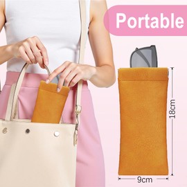 3 Pack Leather Sunglass Pouch, Portable Glasses Case, Soft Eyeglass Case,Eyewear Sleeve for Eyeglass Easy Open Lightweight Eyeglass Sunglasses Bag for Women Men(Not Include Sunglasses)