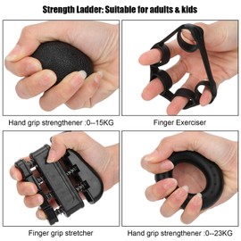 WNSC Grip Strengthener, Adjustable 5 kg to 60 kg Grip Strength Exerciser, for Relieving Stress Finger Strength Trainer, Hand Training Device, Strength Training