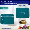 11 Cup/2.6 L Turquoise Replacement Lids/Covers for Pyrex 7212-PC, 11