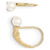 14K Yellow Gold 4-5Mm White Round Freshwater Cultured Pearl Leverback