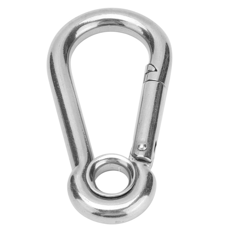 10Pcs Snap Hook Stainless Steel Safety Rope Spring Carabiner Hanging